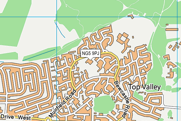 Big Wood School (Closed) map (NG5 9PJ) - OS VectorMap District (Ordnance Survey)