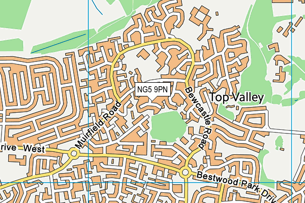 NG5 9PN map - OS VectorMap District (Ordnance Survey)