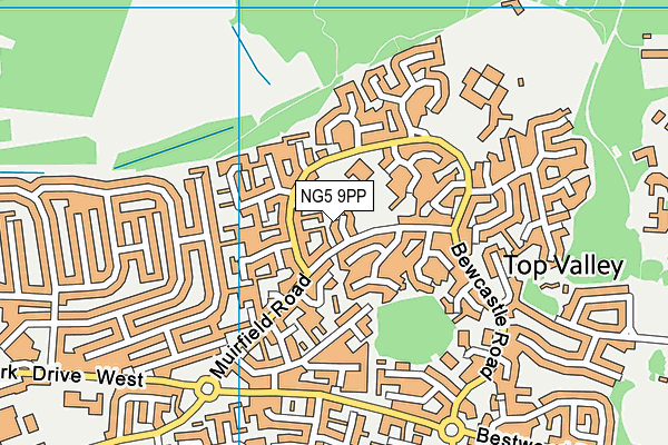 NG5 9PP map - OS VectorMap District (Ordnance Survey)