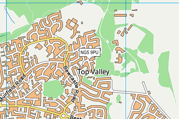 NG5 9PU map - OS VectorMap District (Ordnance Survey)