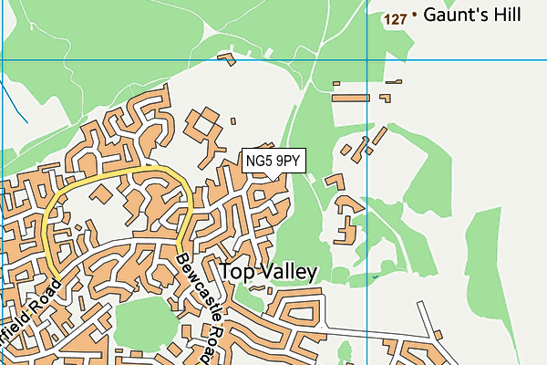 NG5 9PY map - OS VectorMap District (Ordnance Survey)