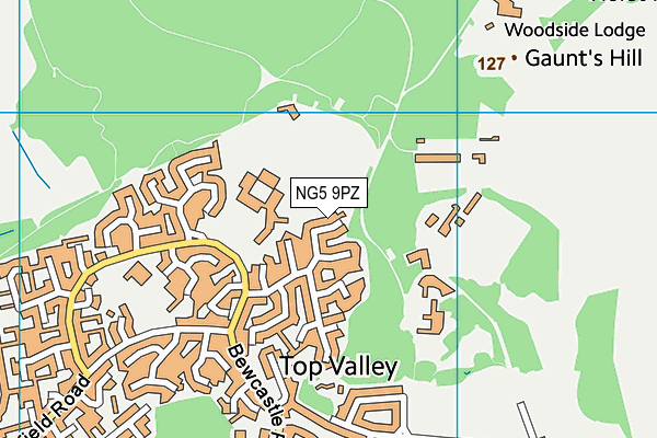 NG5 9PZ map - OS VectorMap District (Ordnance Survey)
