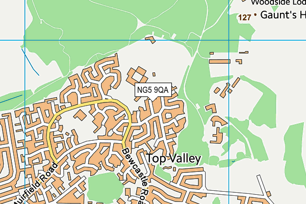 NG5 9QA map - OS VectorMap District (Ordnance Survey)