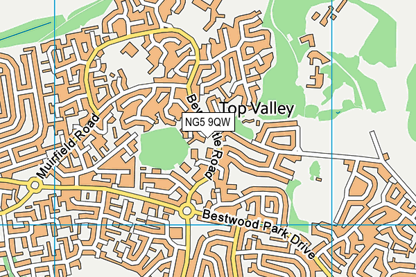 NG5 9QW map - OS VectorMap District (Ordnance Survey)