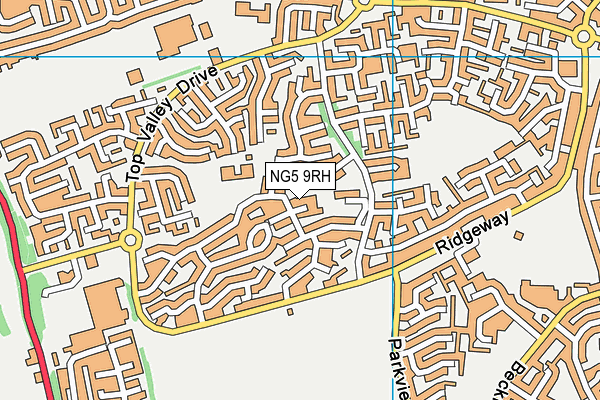 NG5 9RH map - OS VectorMap District (Ordnance Survey)