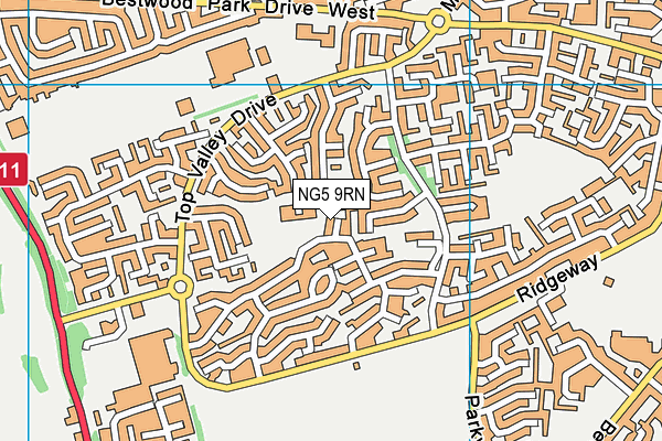 NG5 9RN map - OS VectorMap District (Ordnance Survey)