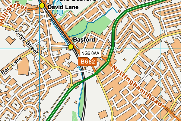 NG6 0AA map - OS VectorMap District (Ordnance Survey)