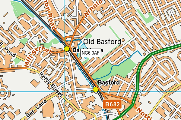 NG6 0AF map - OS VectorMap District (Ordnance Survey)