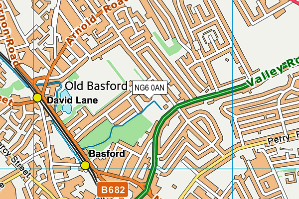 NG6 0AN map - OS VectorMap District (Ordnance Survey)