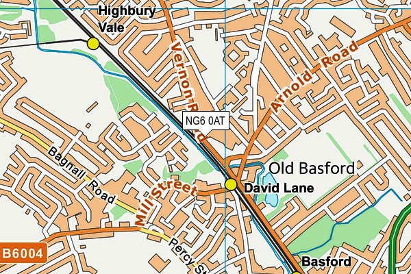 NG6 0AT map - OS VectorMap District (Ordnance Survey)