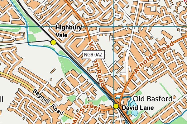 NG6 0AZ map - OS VectorMap District (Ordnance Survey)