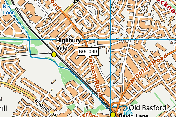 NG6 0BD map - OS VectorMap District (Ordnance Survey)