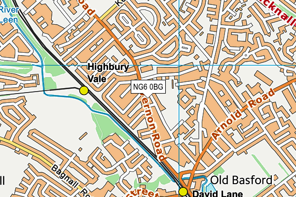 NG6 0BG map - OS VectorMap District (Ordnance Survey)