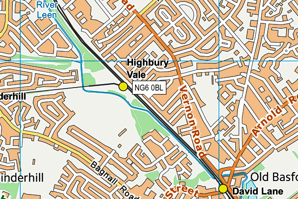 NG6 0BL map - OS VectorMap District (Ordnance Survey)