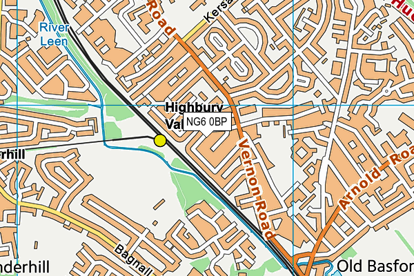 NG6 0BP map - OS VectorMap District (Ordnance Survey)