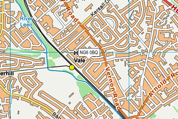 NG6 0BQ map - OS VectorMap District (Ordnance Survey)