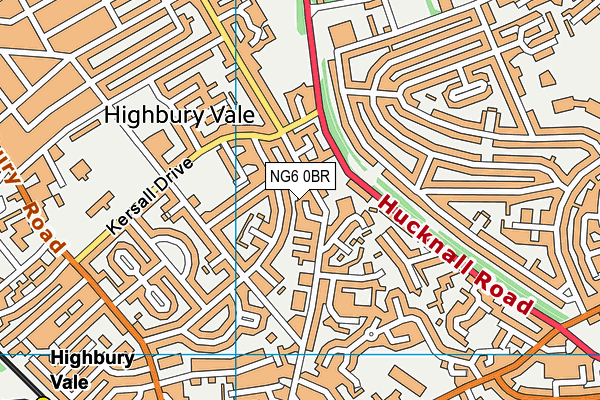 NG6 0BR map - OS VectorMap District (Ordnance Survey)