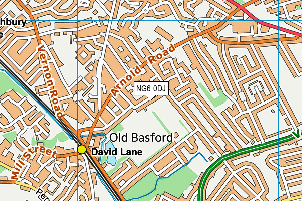 NG6 0DJ map - OS VectorMap District (Ordnance Survey)