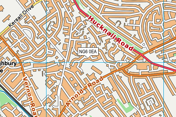 NG6 0EA map - OS VectorMap District (Ordnance Survey)