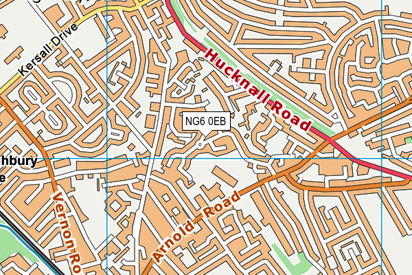 NG6 0EB map - OS VectorMap District (Ordnance Survey)