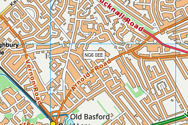 NG6 0EE map - OS VectorMap District (Ordnance Survey)