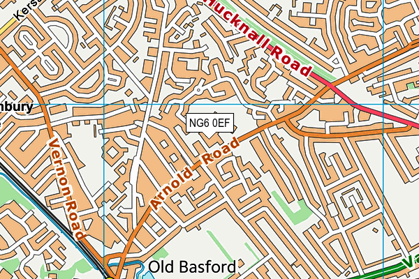NG6 0EF map - OS VectorMap District (Ordnance Survey)