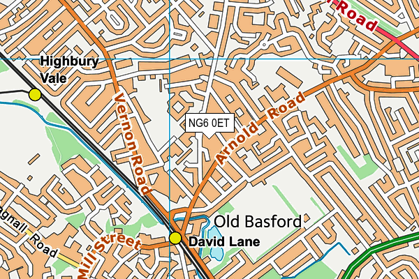 NG6 0ET map - OS VectorMap District (Ordnance Survey)