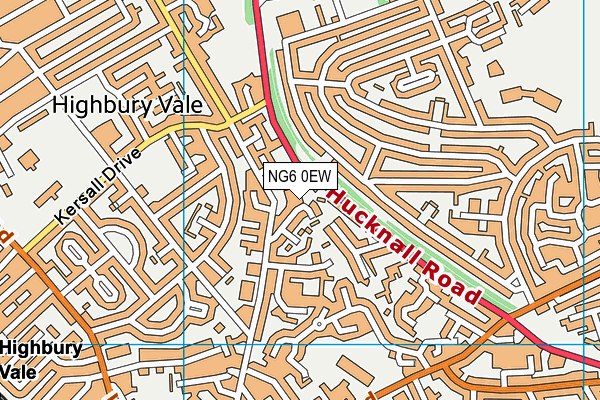 NG6 0EW map - OS VectorMap District (Ordnance Survey)