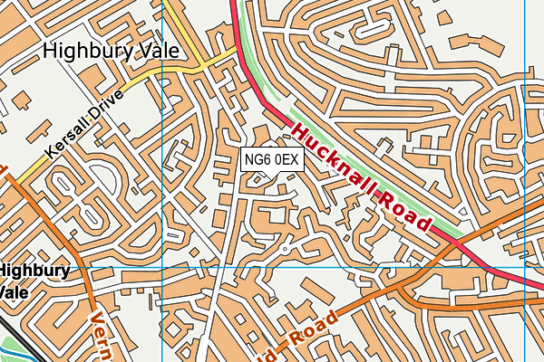 NG6 0EX map - OS VectorMap District (Ordnance Survey)