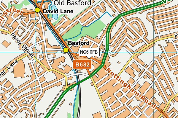 NG6 0FB map - OS VectorMap District (Ordnance Survey)