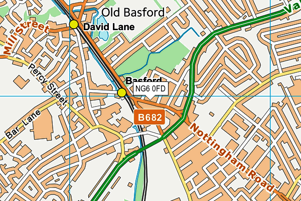 NG6 0FD map - OS VectorMap District (Ordnance Survey)