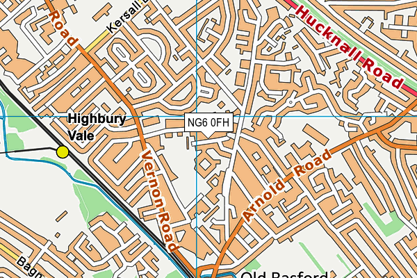 NG6 0FH map - OS VectorMap District (Ordnance Survey)