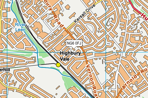 NG6 0FJ map - OS VectorMap District (Ordnance Survey)