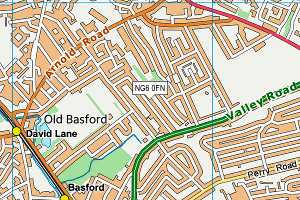 NG6 0FN map - OS VectorMap District (Ordnance Survey)