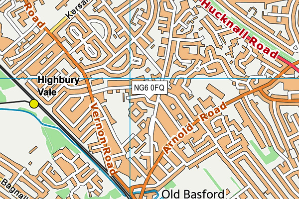 NG6 0FQ map - OS VectorMap District (Ordnance Survey)