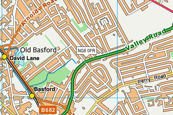 NG6 0FR map - OS VectorMap District (Ordnance Survey)