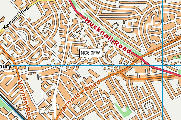 NG6 0FW map - OS VectorMap District (Ordnance Survey)
