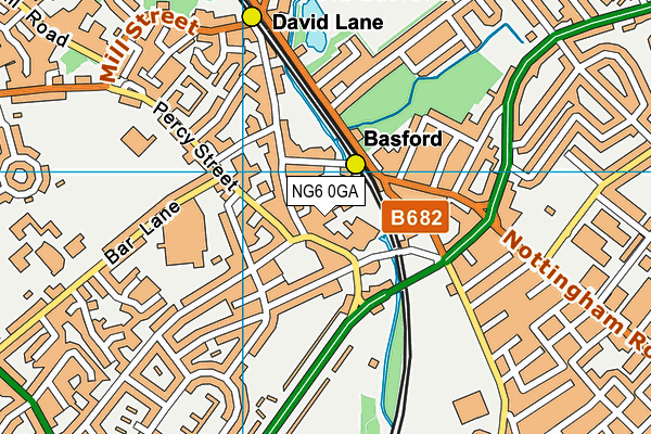 NG6 0GA map - OS VectorMap District (Ordnance Survey)