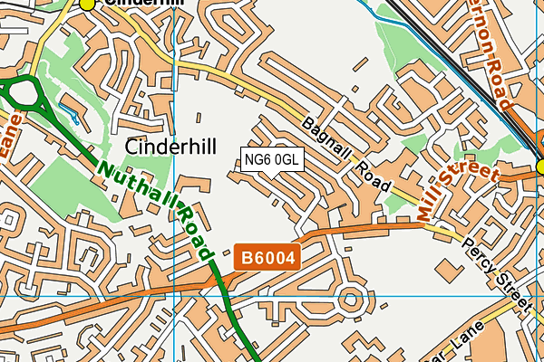 NG6 0GL map - OS VectorMap District (Ordnance Survey)