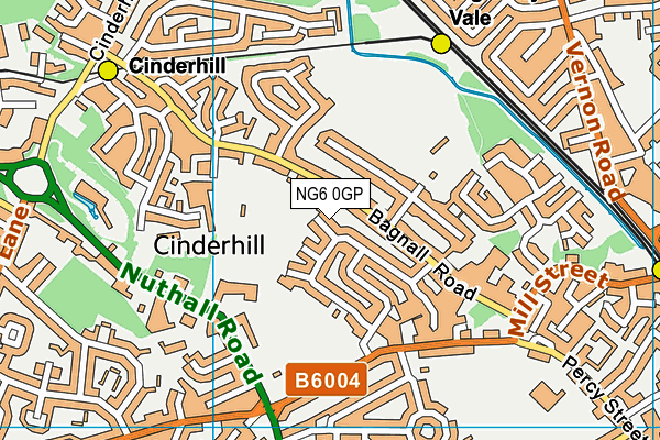 NG6 0GP map - OS VectorMap District (Ordnance Survey)