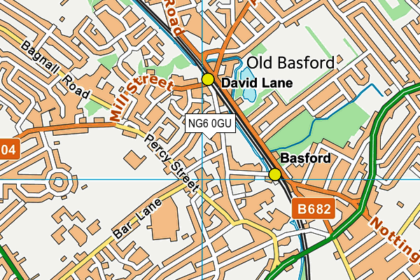 NG6 0GU map - OS VectorMap District (Ordnance Survey)