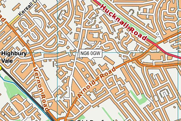 NG6 0GW map - OS VectorMap District (Ordnance Survey)