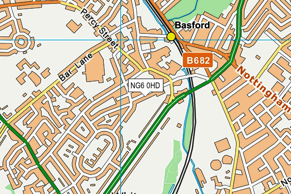 NG6 0HD map - OS VectorMap District (Ordnance Survey)