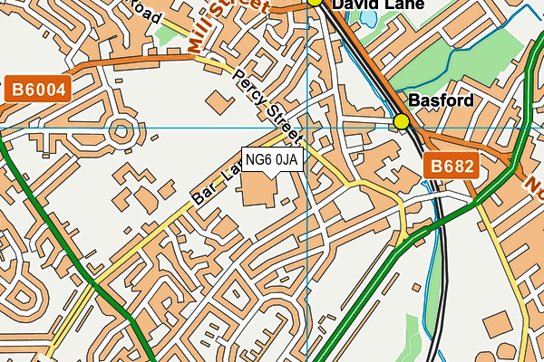 Pass Move Grin Sports Centre map (NG6 0JA) - OS VectorMap District (Ordnance Survey)
