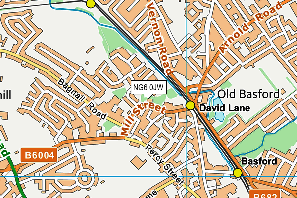 NG6 0JW map - OS VectorMap District (Ordnance Survey)