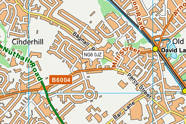 NG6 0JZ map - OS VectorMap District (Ordnance Survey)