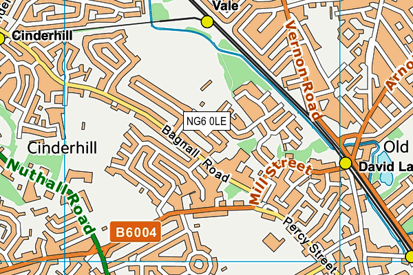 NG6 0LE map - OS VectorMap District (Ordnance Survey)