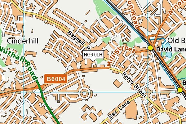 NG6 0LH map - OS VectorMap District (Ordnance Survey)