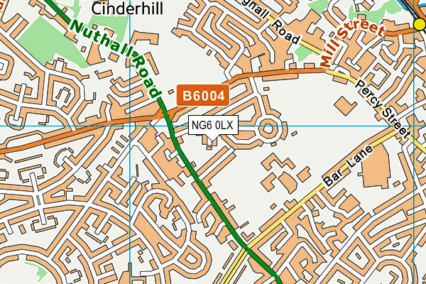 NG6 0LX map - OS VectorMap District (Ordnance Survey)