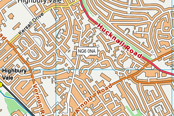 NG6 0NA map - OS VectorMap District (Ordnance Survey)